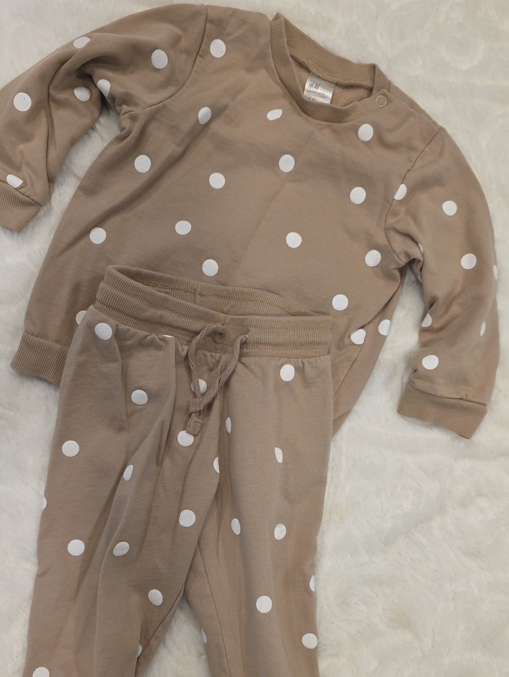 H&M Beige Polka Dot Kids Matching Set